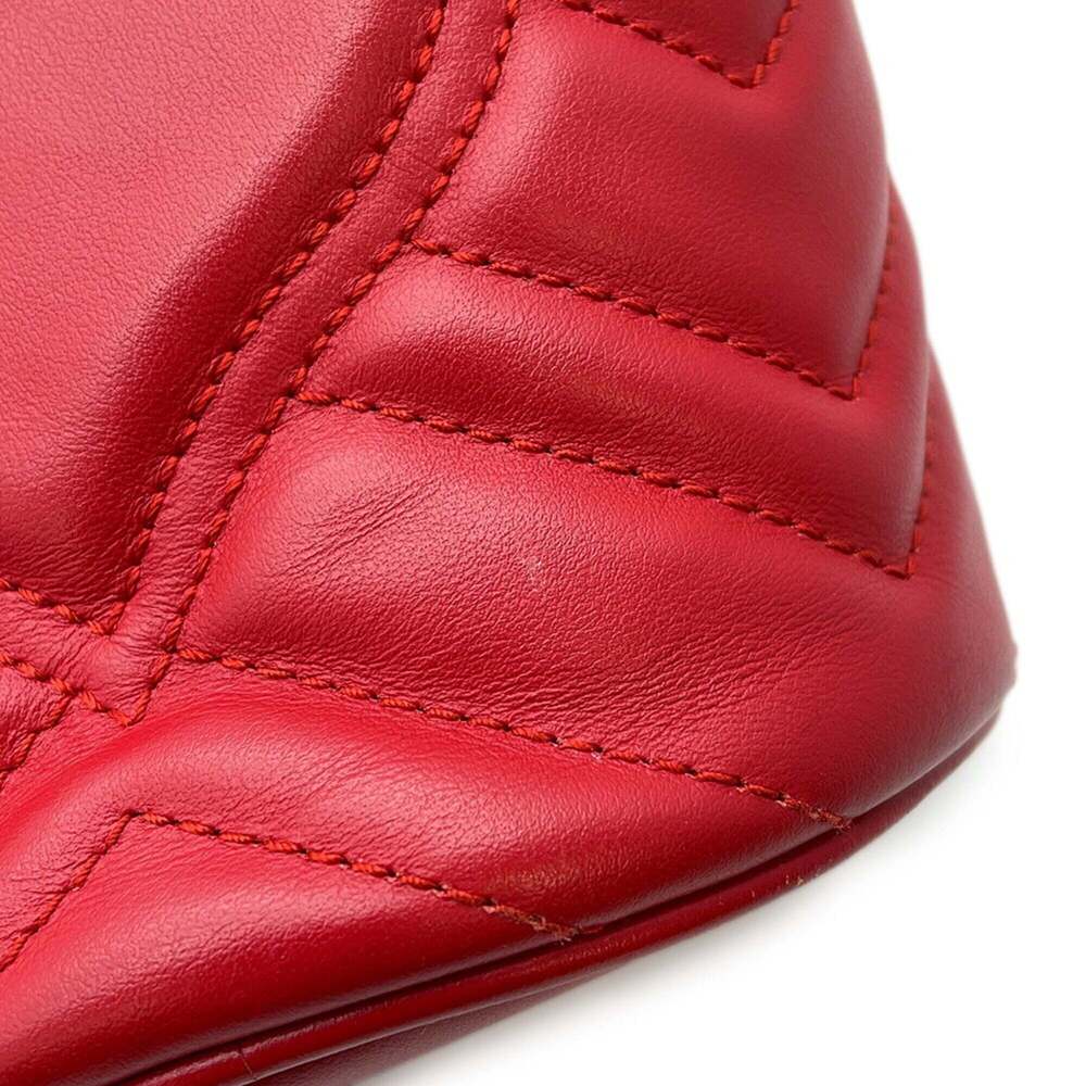 GUCCI Red GG Marmont Shoulder Bag - Picture 8 of 16